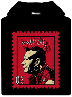 Známka punku detská mikina klokanka Black