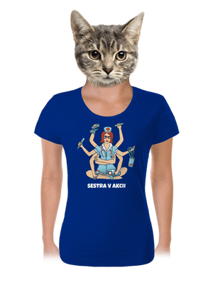 Sestra v akcii dámske tričko Royal Blue Mal