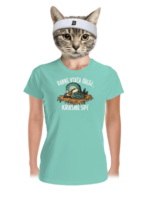 Ranné vtáča spí dámske športové tričko Mint Mal