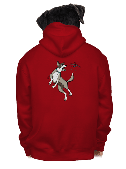 Lietajúci tanier pánska mikina na zips Red