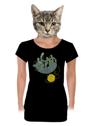 Nevrlý kocúr dámske tričko s lemom Black