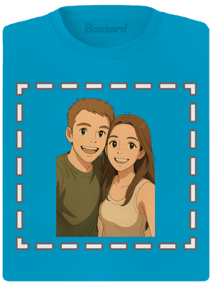 Ghibli efekt z vlastnej fotky dámske športové tričko Blue Atol