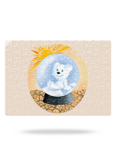 Medveď v guli puzzle White