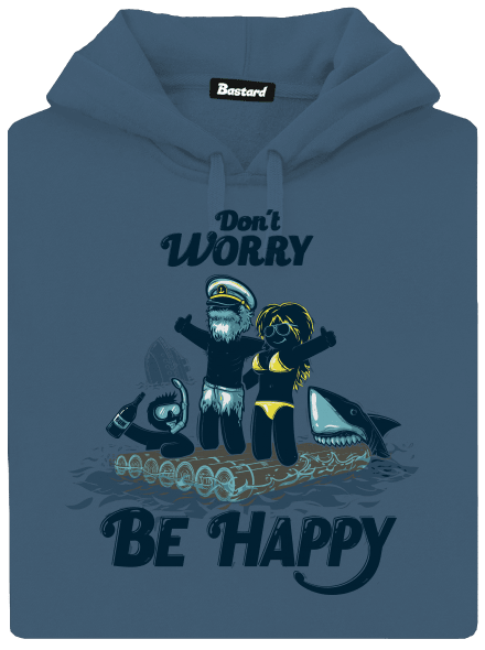 Don't worry dámska mikina klokanka Denim