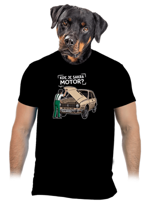 Kde je motor? pánske tričko Black