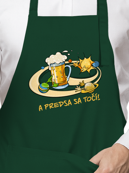 A predsa sa točí! zástera Bottle Green
