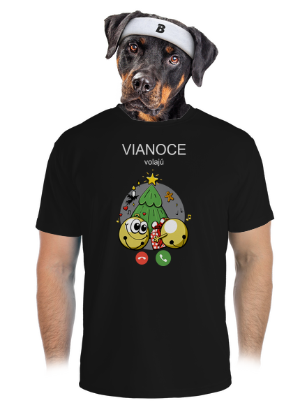 Vianoce volajú pánske športové tričko Black