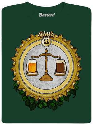 Pivný horoskop: Váha pánske tričko Bottle Green