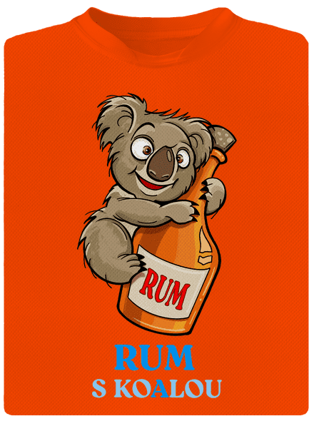 Rum s koalou pánske športové tričko Neon Orange