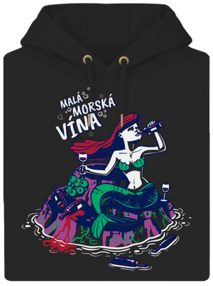 Malá mořská vína unisex mikina premium Dark Black