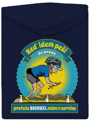 Závislosť na bicykli pánska mikina na zips Navy
