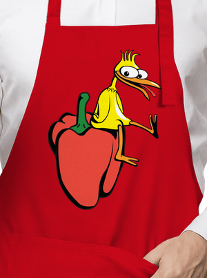 Kura na paprike zástera Red