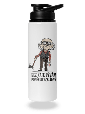 Neklidný bez kafe flaša na vodu White