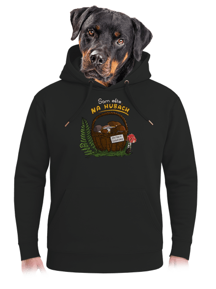 Na hubách unisex mikina premium Dark Black