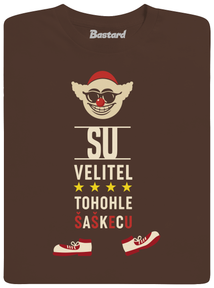 Velitel šaškecu pánske tričko Brown