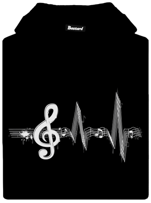 Žijem muzikou pánska mikina klokanka Black