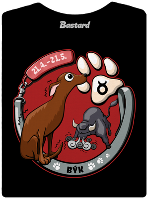 Psí horoskop: Býk dámske tričko s lemom Black