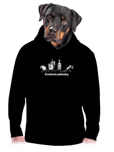 Evolúcia pálenky pánska mikina klokanka Black