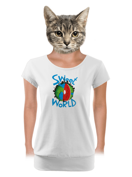 Sweet World dámske tričko s lemom White
