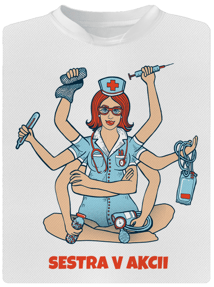 Sestra v akcii detské športové tričko White