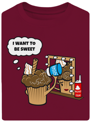 Sweet muffin unisex tričko oversized Garnet