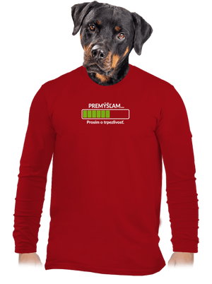 Premýšľam pánske dlhý rukáv Red
