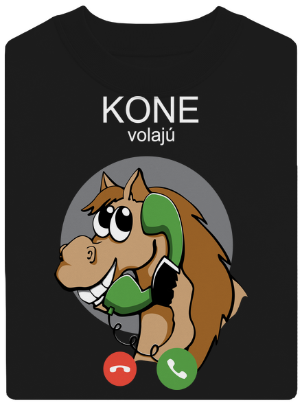 Kone volajú unisex mikina bez kapucne Black