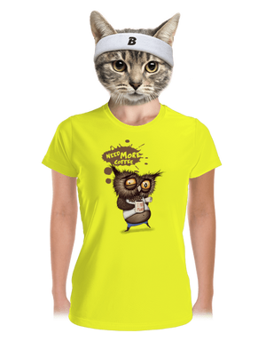 Need more coffee dámske športové tričko Neon Yellow