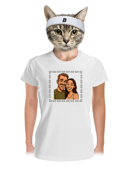 Karikatúra z vlastnej fotky dámske športové tričko White