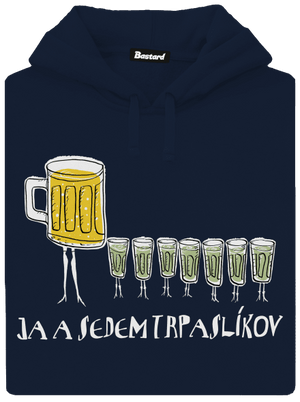Ja a sedem trpaslíkov pánska mikina klokanka Navy