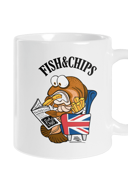 Fish and chips klasický hrnček White