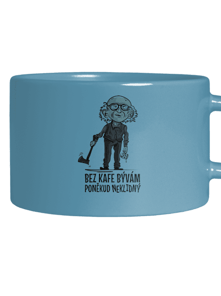 Neklidný bez kafe hrnček makronka Blue Macaron