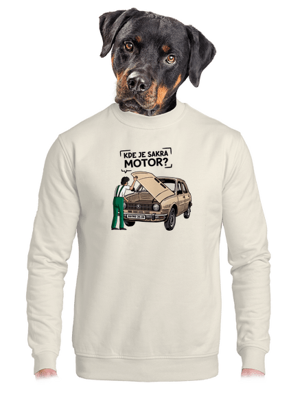 Kde je motor? unisex mikina bez kapucne Off White