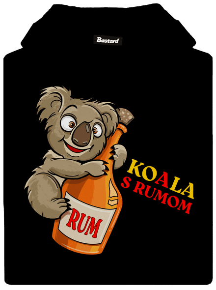 Rum s koalou pánska mikina klokanka Black
