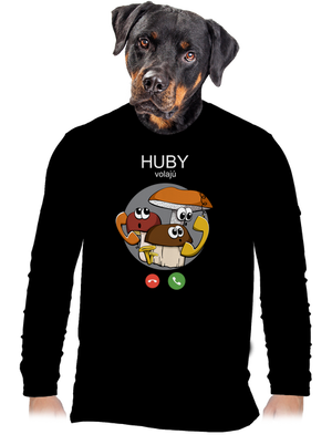 Huby volajú pánske dlhý rukáv Black