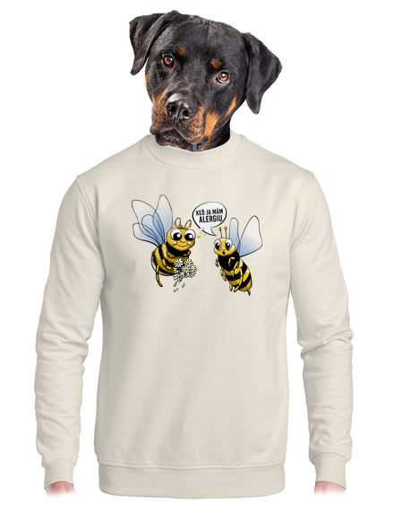 Alergická včielka unisex mikina bez kapucne Off White