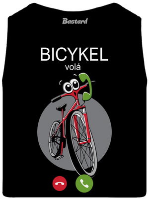 Bicykel volá pánske tielko Black