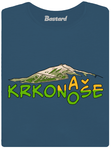 Krkonoše dámske tričko prémium Petrol Blue