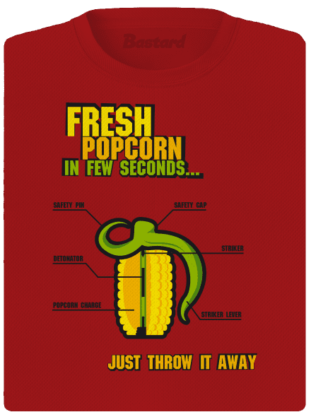 Popcorn grenade dámske športové tričko Red Mal