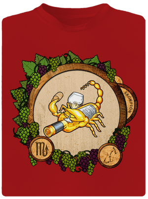 Vínny horoskop: Škorpión pánske športové tričko Red Mal