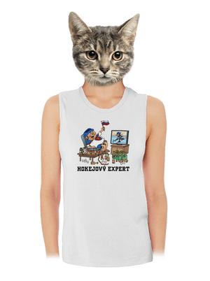 Hokejový expert dámske tielko voľné White