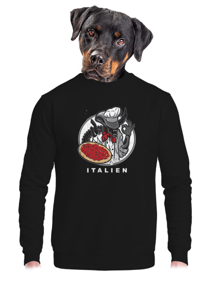 Italien unisex mikina bez kapucne Black