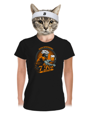 Spotreba 7 na 100 dámske športové tričko Black