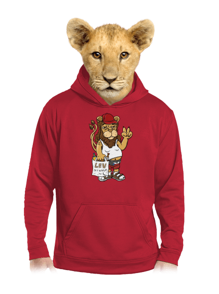 Lvíček detská mikina klokanka Fire Red