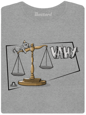 Mačací horoskop: Váhy dámske tričko Dark Gray Melange