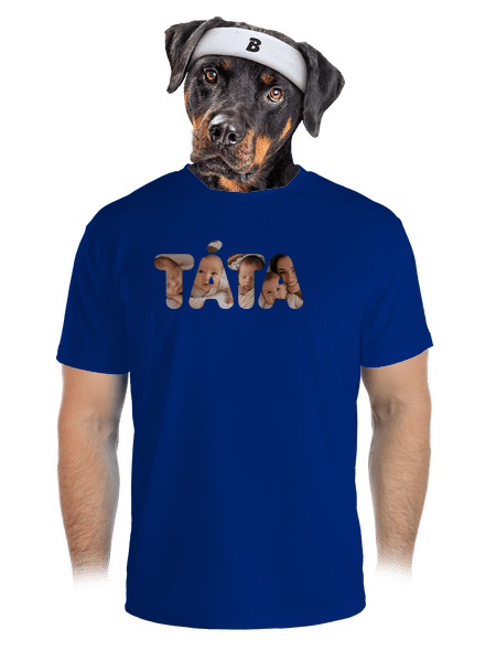 Nápis ocko z vlastných fotiek pánske športové tričko Royal Blue Mal