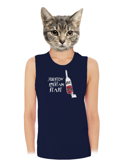 Hjuston, víno dámske tielko voľné Navy
