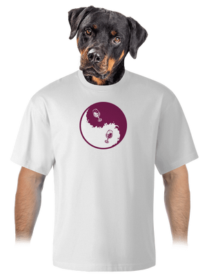 Jin Jang víno unisex tričko oversized White