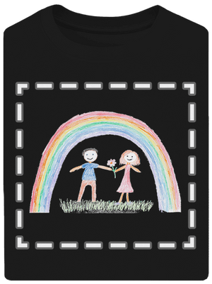 Detské kresby - Nahraj vlastnú unisex tričko oversized Black