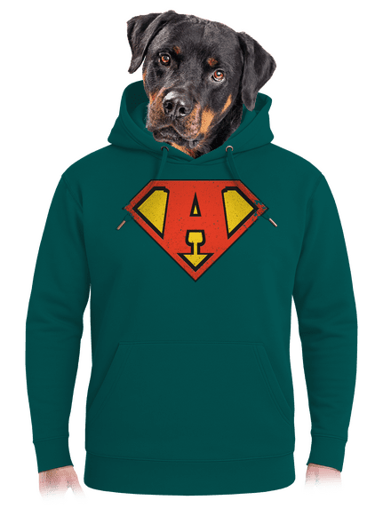 Som superhrdina unisex mikina premium Emerald Green